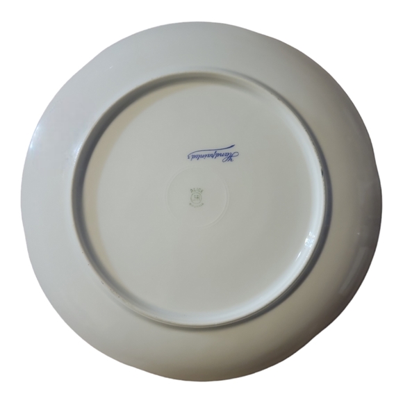 Antique JHR Bavaria Germany Hand Painted Alice PEACH & FLOWERS 8 3/8" Plate - Picture 2 of 3